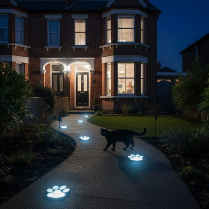 2pcs White – Cat on Front Path