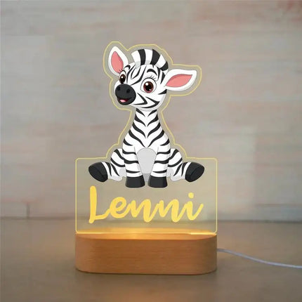 Personalized Kids Animal Night Light Custom Name Lamp by zapcart
