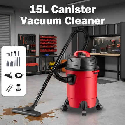 15L Dry/Wet/Blow Vacuum Cleaner Handheld Large Bucket Vacuum Cleaner Powerful Suction Dust Collector For Home Car Commercial Use by zapcart