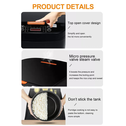 Electric Rice Cooker 5L Smart Household Multi-Cooker Heat Preservation Stewing Rice Cooker Fine Cook Quick Boiling Rice Cooker by zapcart