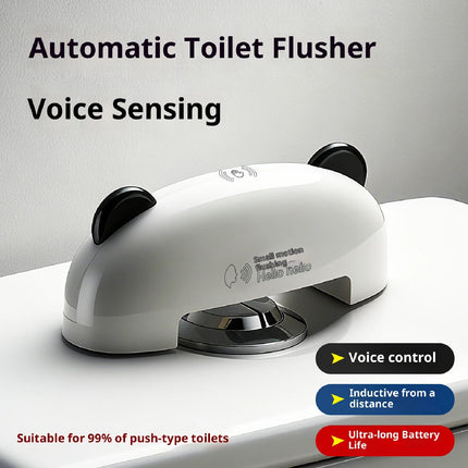 Touchless Toilet Flusher with Voice Control Automatic Toilet Flushing Device Waterproof Type C Charge for Hotel Home Office Use by zapcart