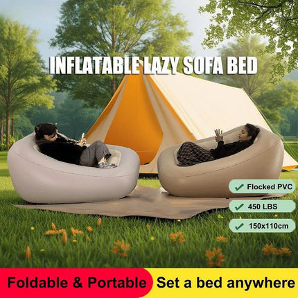 Inflatable Sofa Folding Chair Air Bed Trip Outside Leisure Sofa outdoor seating for Summer Garden Camping Party Lazy Sofa Chair by zapcart