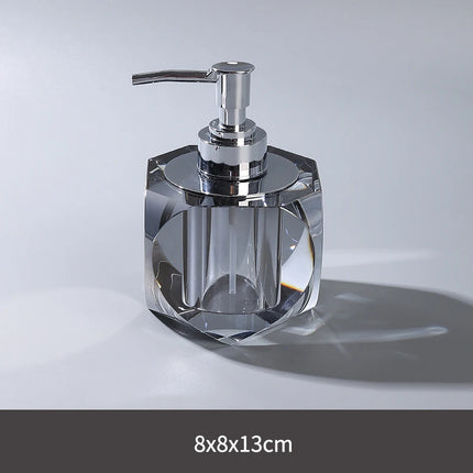 Crystal Glass Bathroom Accessories Set Toothbrush Cup Soap Dish Bottling Washing Tools Dispenser Pump Bottle Home Bathroom Tools by zapcart