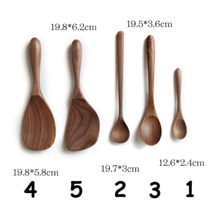 LINSBAYWUC Black Walnut Wooden Spoon Japan Style Heatproof by zapcart