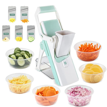 LMETJMA Adjustable Mandoline Slicer Stainless Steel Vegetable Slicer Julienne Safe Vegetable Dicer Onion Carrot Slicer KC0420 by zapcart