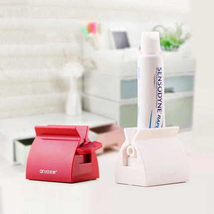 Multifunction Toothpaste Dispenser Portable Plastic Rolling Tube Toothpaste Squeezer Bathroom Accessories Set Toothpaste Holder by zapcart