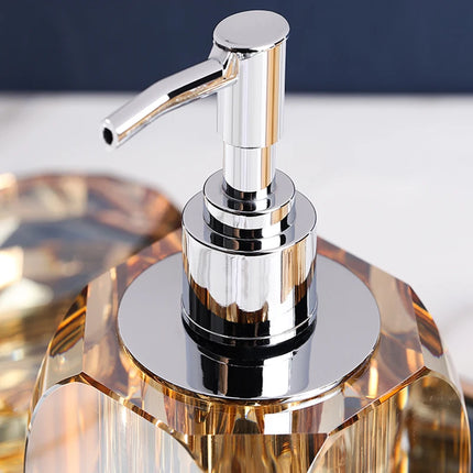 Crystal Glass Bathroom Accessories Set Toothbrush Cup Soap Dish Bottling Washing Tools Dispenser Pump Bottle Home Bathroom Tools by zapcart