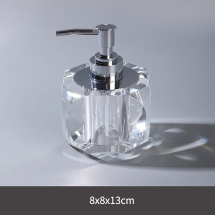 Crystal Glass Bathroom Accessories Set Toothbrush Cup Soap Dish Bottling Washing Tools Dispenser Pump Bottle Home Bathroom Tools by zapcart