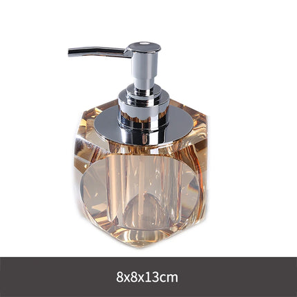 Crystal Glass Bathroom Accessories Set Toothbrush Cup Soap Dish Bottling Washing Tools Dispenser Pump Bottle Home Bathroom Tools by zapcart