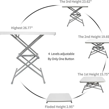 Outdoor Folding Table Portable Camping Picnic Barbecue Table Tourist Balcony Garden Table Waterproof Durable Camping Equipment by zapcart