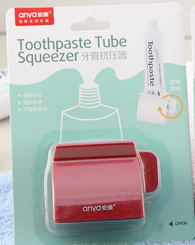 Multifunction Toothpaste Dispenser Portable Plastic Rolling Tube Toothpaste Squeezer Bathroom Accessories Set Toothpaste Holder by zapcart