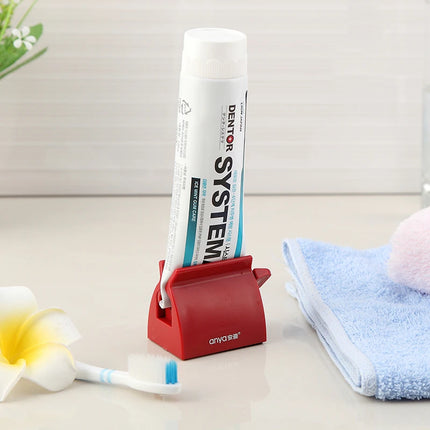 Multifunction Toothpaste Dispenser Portable Plastic Rolling Tube Toothpaste Squeezer Bathroom Accessories Set Toothpaste Holder by zapcart