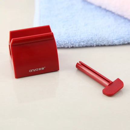 Multifunction Toothpaste Dispenser Portable Plastic Rolling Tube Toothpaste Squeezer Bathroom Accessories Set Toothpaste Holder by zapcart