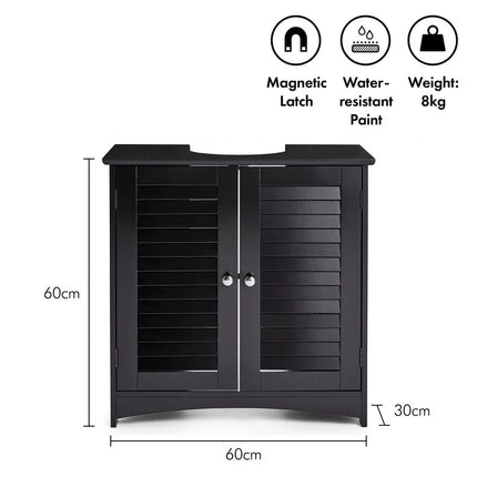 Under Sink Bathroom Cabinet Black Under Sink Storage for Bathroom Freestanding Under Basin Cabinet with 2 Internal Shelves amp by zapcart