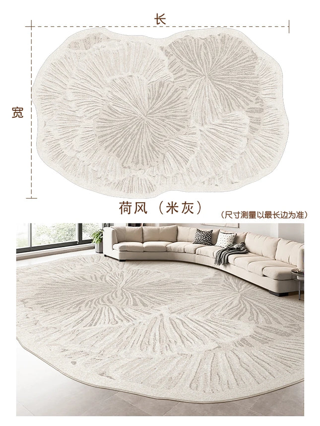 French Style Carpets for Living Room Light Luxury Bedroom Decor Carpet Art Fluffy Soft Irregular Shape Rug Home Thick Plush Mat by zapcart