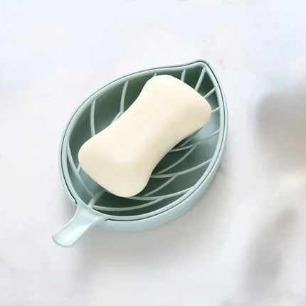 3 Colors Leaf Shape Soap Holder Non Slip Soap Box Toilet Shower Tray Draining Rack Bathroom Gadgets Soap Dish Tray Holder by zapcart