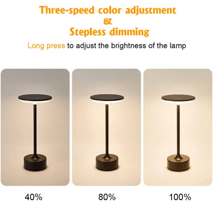 LED Table Lamp Touch Sensor Night Light USB Rechargeable Portable Bedroom Night Light Wireless Reading Lamp Restaurant Hotel Bar by zapcart