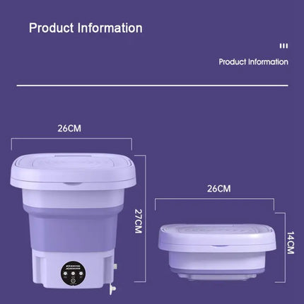 8L Foldable Mini Washing Machine Portable Socks Underwear Panties Retractable Home Washing Machine 3 Models With Spinning Dry by zapcart