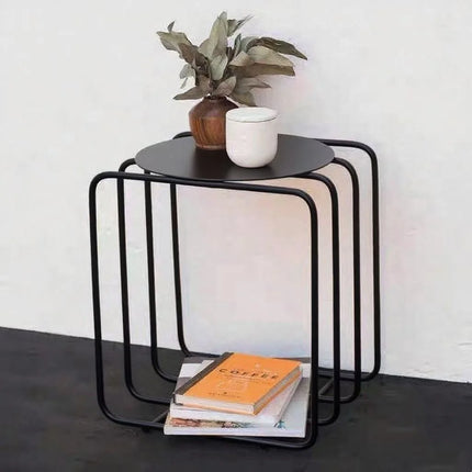 1pc of minimalist home iron art table/tea table, sofa side shelf/bookcase/coffee table, office decorative accessory by zapcart