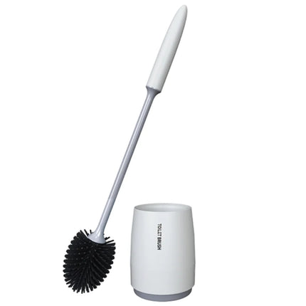 Black/White Silicone Toilet Brush Set with Flat Head Flexible Wall Mounted Bowl Cleaner And Holder for Bathroom WC by zapcart