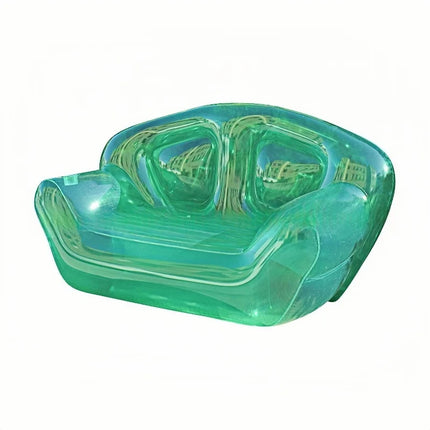 Outdoor Camping Transparent PVC Inflatable Sofa, Double Sofa Chair, Living Room Leisure Backrest Sofa Garden Inflatable Chair by zapcart