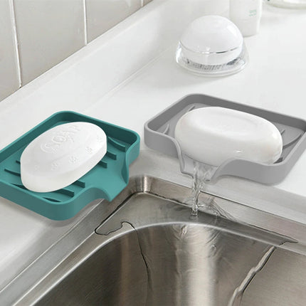 Silicone Soap Dish for Bathroom Self Draining Soap Bar Holder Kitchen Sink Soap Dish Sponge Drain Pad Countertop Soap Dispenser by zapcart