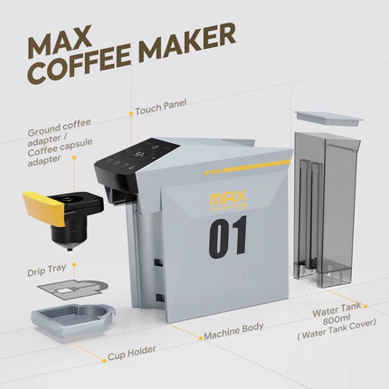 Capsule Coffee Machine 4 in 1 Compatible with DG Nes illy Capsule Pod Ground Coffee Cafeteria 19Bar Coffee Maker icafilas by zapcart