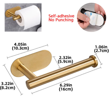 Adhesive Toilet Paper Holder Kitchen Roll Towel Rack Napkin Dispenser Absorbent Stand Tissue Hanger Bathroom Accessories by zapcart