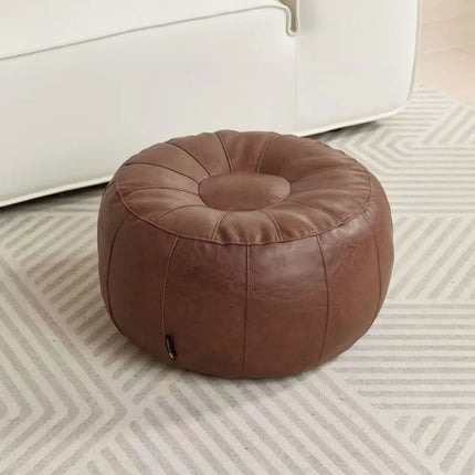 PU Leather Unstuffed Storage Leg Bench Need to Fill Clothes Large Capacity Storage Pouf Round Nordic Sofa Footstool Living Room by zapcart