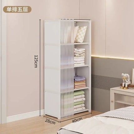 Dustproof Simple Wardrobe Home Bedroom Dormitory Plastic Multi-Layer Clothing Quilt Toys Books Debris Storage Cabinet by zapcart