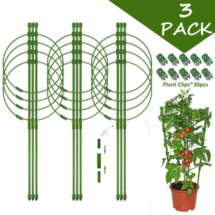 90cm Adjustable Tomato Cage 36 inches Plant Support Cages Cucumber Trellis for Climbing Plants 4 Adjustable Rings and Plant Clip by zapcart