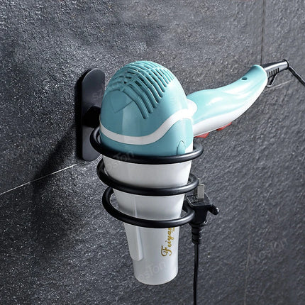 Hair Dryer Holder Rack Organizer Hair Straightener Holder Storage Rack Wall Mounted Bathroom Shelf Storage Accessories by zapcart