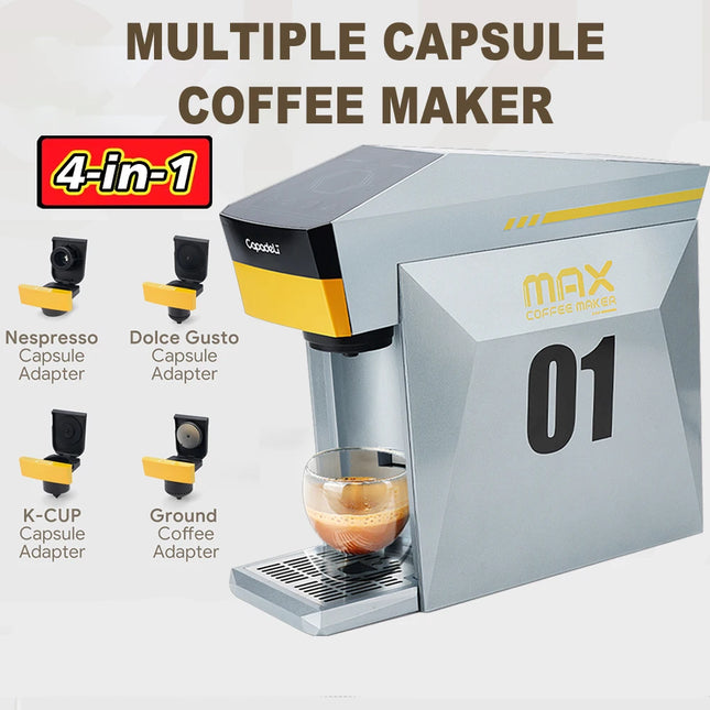 Capsule Coffee Machine 4 in 1 Compatible with DG Nes illy Capsule Pod Ground Coffee Cafeteria 19Bar Coffee Maker icafilas by zapcart