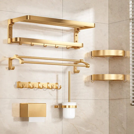 Contemporary Bathroom Set Accessories Towel Rack Toothbrush Holder Toilet Paper Holder Set Bagno Accessori Household Items by zapcart