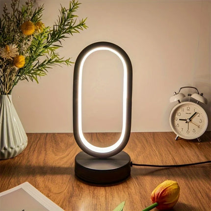 1PC Mini Circular Metal Art Desk Lamp with Three Color Lighting and USB Port by zapcart