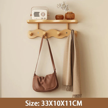 Entrance Hall Coat Rack Wall Mounted Clothes Scarf Storage Hooks Interior Clothing Bag Keys Organizer Hangers with Storage Rack by zapcart