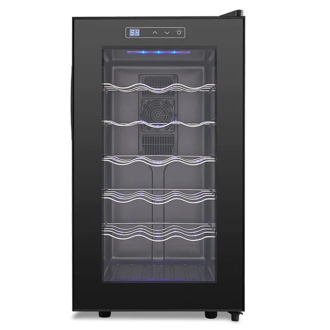 18 Bottle Wine Cooler Refrigerator , Quiet Freestanding Wine Fridge for Home/Office, 12℃-18℃ Adjustable Temperature,Glass Door by zapcart