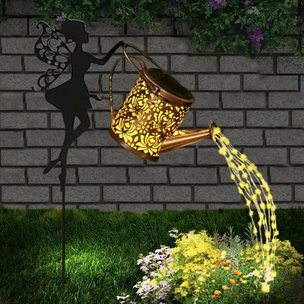1pc Solar Watering Can with Lights,Solar Lanterns Outdoor Hanging Waterproof Garden Decor,Solar Garden Lights Yard Decorations by zapcart