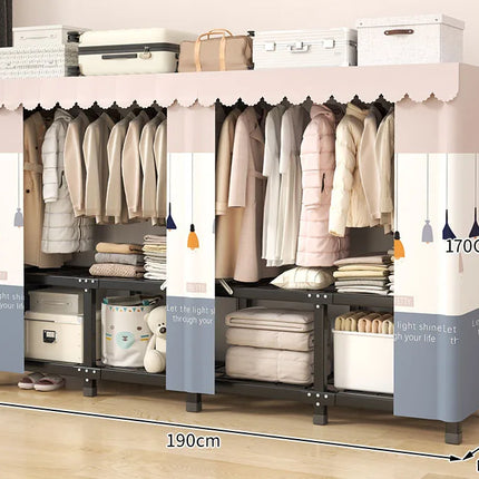 Personal Simple Folding Wardrobe for Small Apartments Rent House Bedroom Clothing Foldable Storage Rack Compact Organizer by zapcart