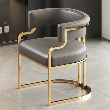 Designer Dining Chairs Beige Gold Legs Waiting Fashion Sofa Chairs Luxury Adults Floor Protector Sillas Indoor Supplies by zapcart