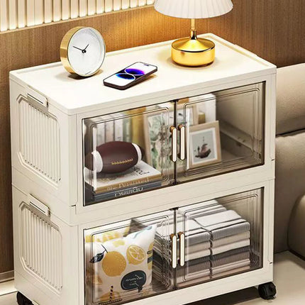 Foldable Multi-Layer Plastic Baby Wardrobe No-Install Clothing Storage Cabinet for Home Living Room Bedroom Portable Storage Box by zapcart