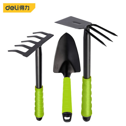 Deli Gardening Tool Sets Shovel Hoe Harrow 1/3/4 Pcs with PP Coated Handle,Garden Lawn Farmland Transplant Gardening Bonsai Tool by zapcart