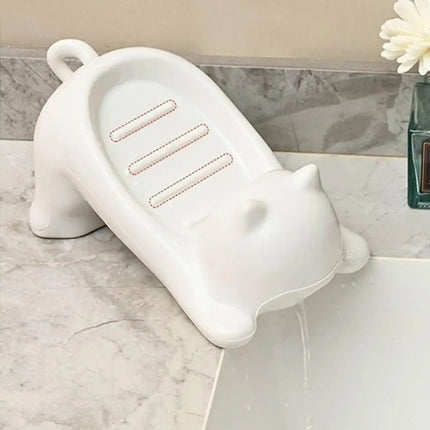 Cartoon Cat Soap Box Cartoon Soap Dish Drainable Storage Holder Soap Container Storage Dish Household Bathroom Accessories by zapcart