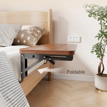 New Foldable Collapsible Organizer Attachable Bedside Shelf Table Under Bed Mat Dorm Bunk Bed Storage for College Space Save by zapcart