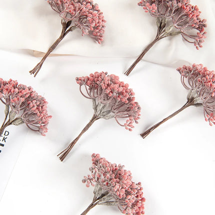6pcs Artificial Plants Plastic Brooch Scrapbook Wedding Decorative Flowers by zapcart
