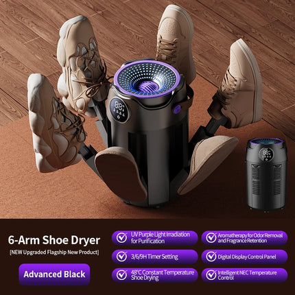 Intelligent Timer Shoe Dryer Household Portable Folding Six Arms Shoe Dryer Quick Drying Deodorizing Sterilizing Shoe Dryer by zapcart