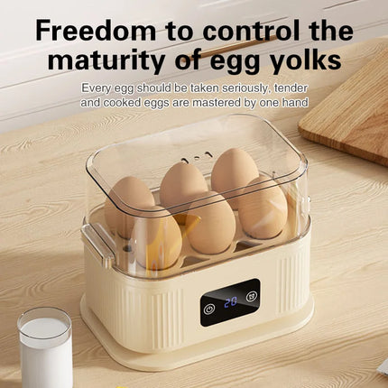 TINSOL 200W Smart Electric Egg Boiler Kitchen Breakfast Machine 200W high-power steamer 6-egg capacity With timer function by zapcart