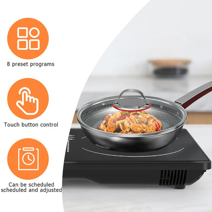 2200W Electric Induction Hob Portable Single Cooker Hot Plate Hobs Cooking Stove by zapcart