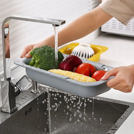 Retractable Sink Drain Rack Drain Basket Dish Shelf Adjustable Vegetable Fruits Washing Basin Filter Basket Kitchen Accessories by zapcart