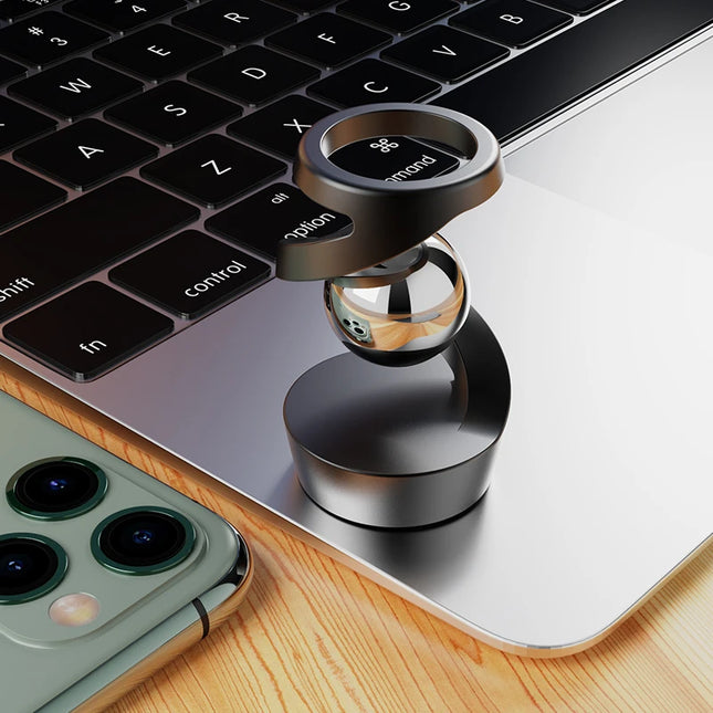 Desktop Rotating Gyroscope Finger Fidget Spinner Toy All Aluminum Alloy Spinning Gyro Silver Metallic Accents For Adults Gift by zapcart